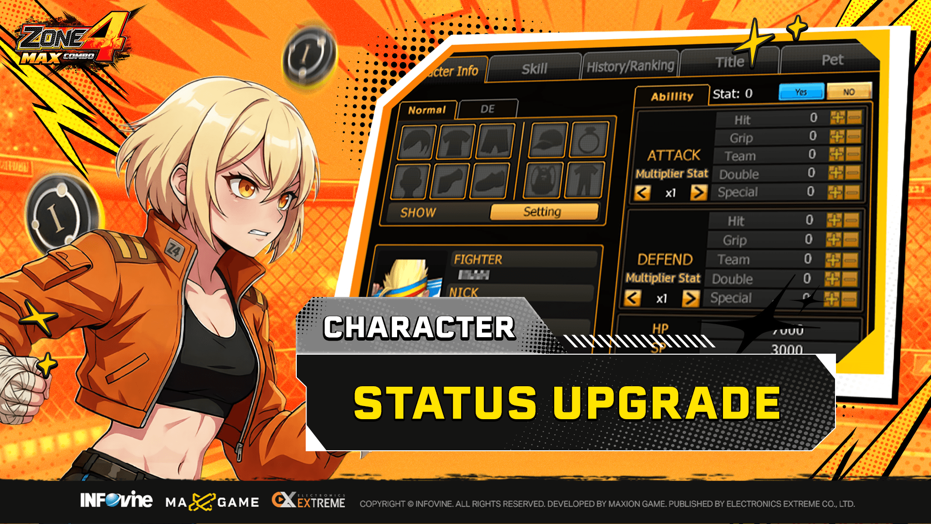 ZONE4 MAX Combo : CHARACTER STATUS UPGRADE